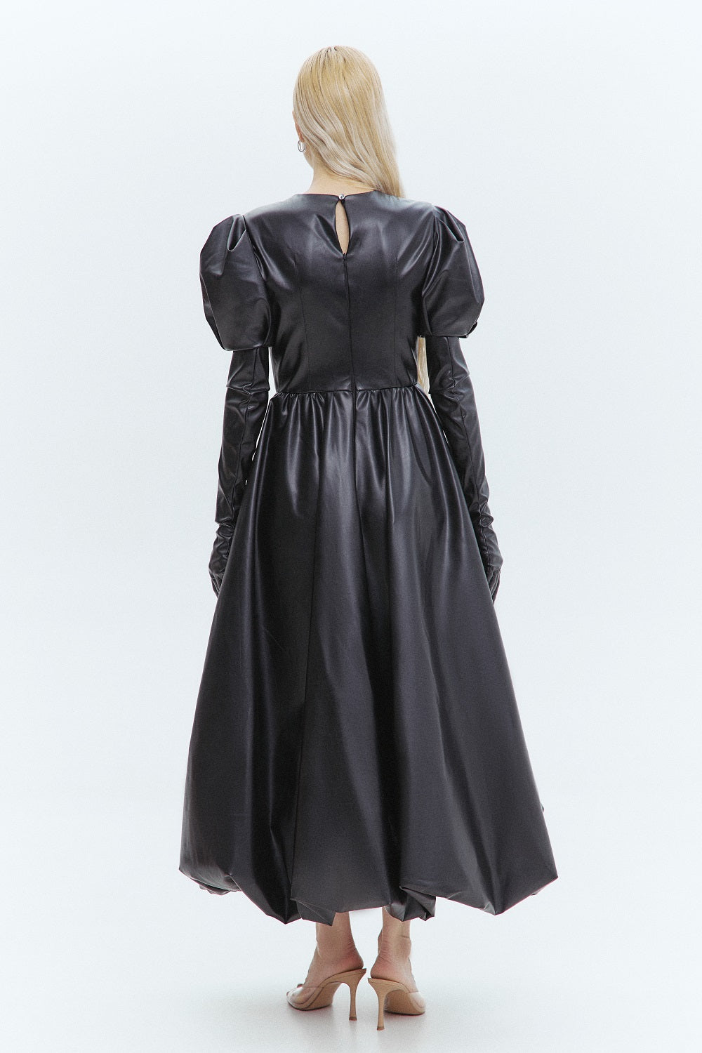 maxi faux leather dress Cutout Faux Leather Tube Maxi Dress Black / Medium