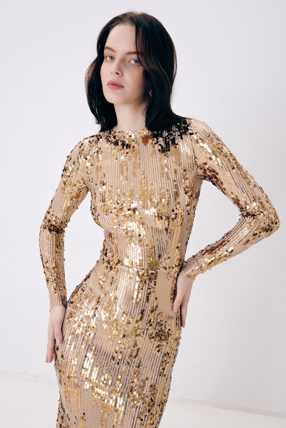 Sequined Gold Dress
