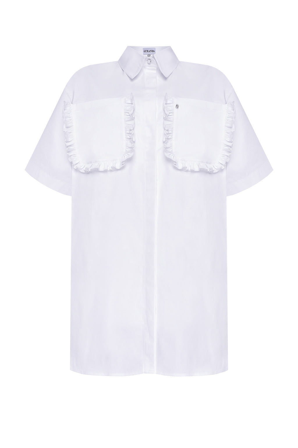 Long Shirt With Ruffled Poskets